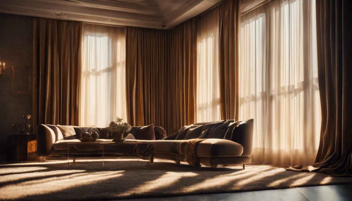 Avez-vous déjà envisagé l'effet envoûtant des rideaux en velours dans votre salon ?